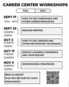 Career Center Workshops Flyer